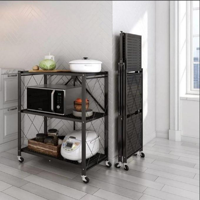 Étagère de rangement à 3 niveaux avec roulettes
