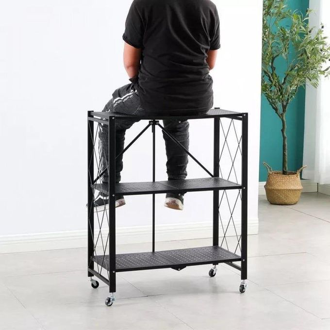 Étagère de rangement à 3 niveaux avec roulettes