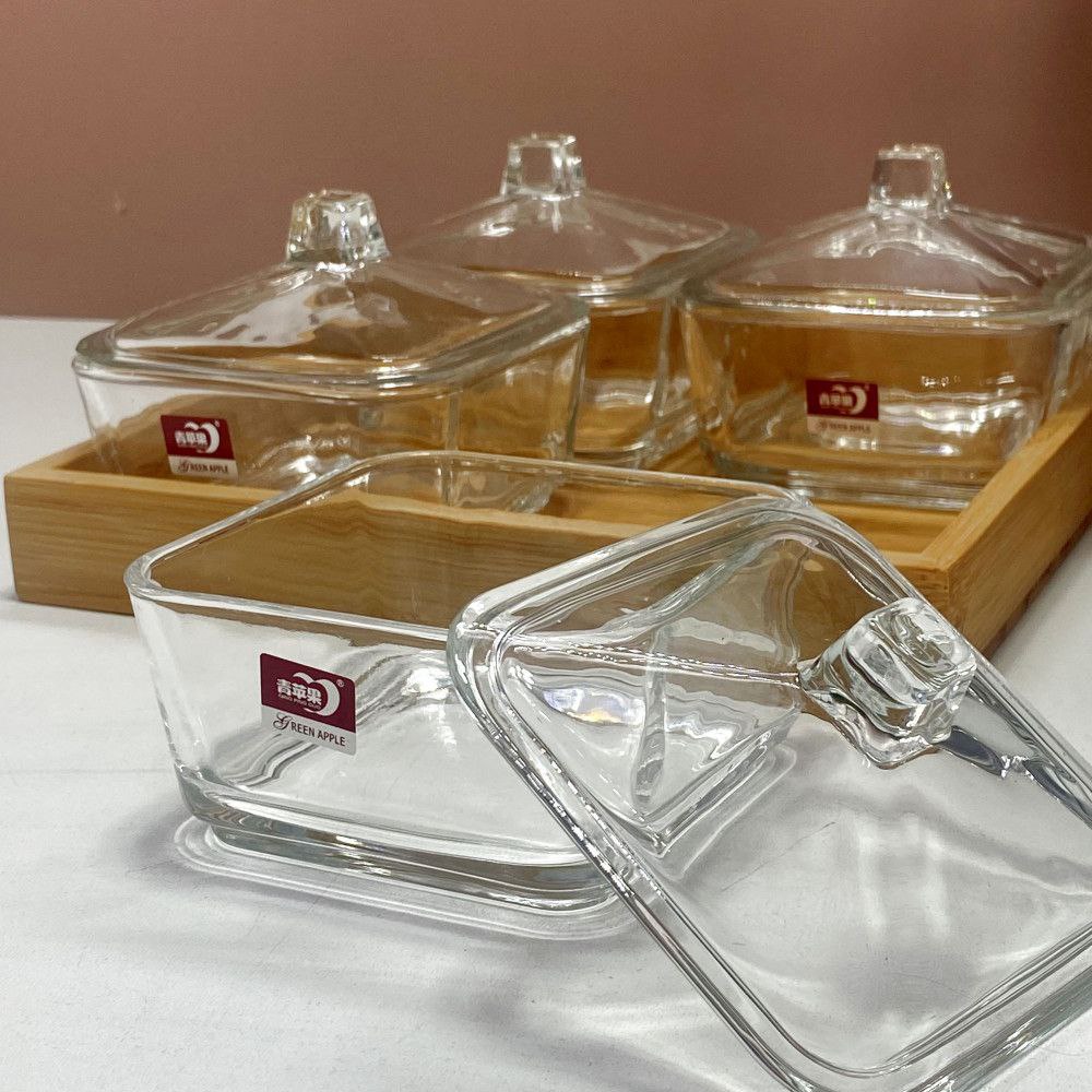 Bols de service à trempette vivana en verre avec couvercles