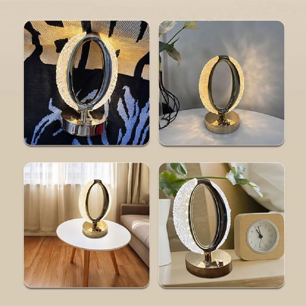 Lampe de table LED en cristal avec capteur tactile intelligent