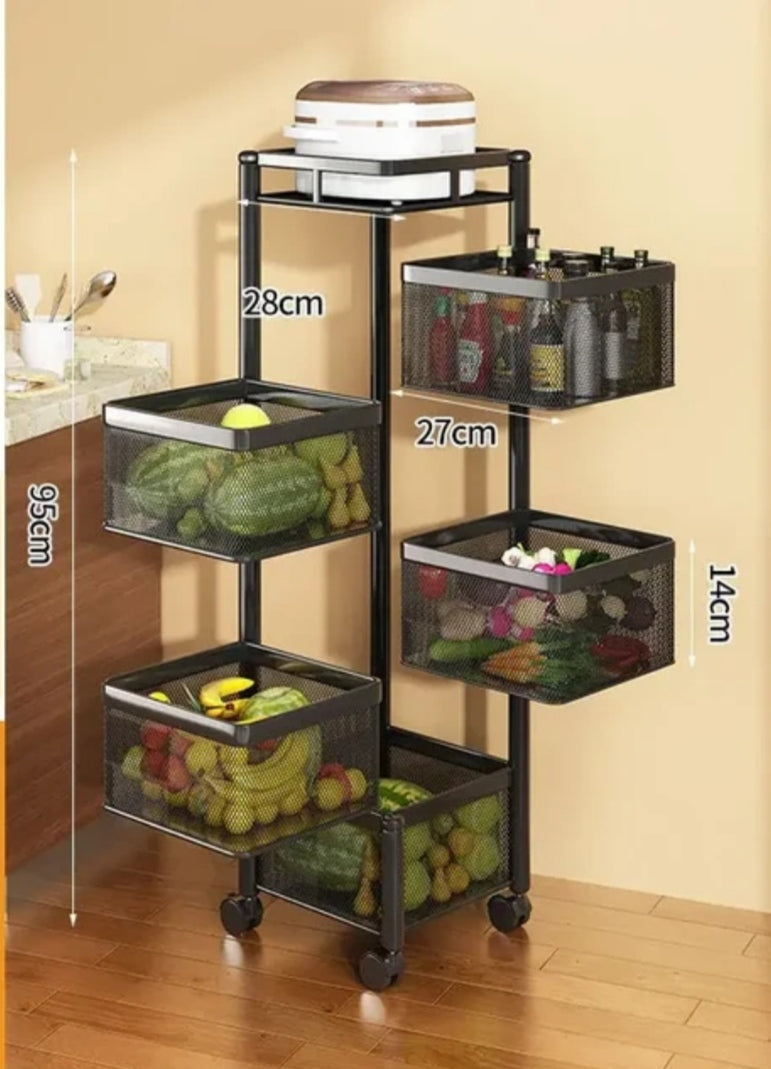 Panier De Rangement en Métal à 5 Niveaux