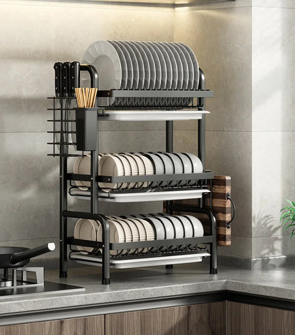 Étagères de Rangement pour Vaisselle et Vaisselle Égouttoirs Ménage Multifonctionnel