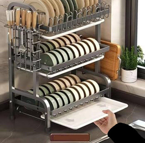 Étagères de Rangement pour Vaisselle et Vaisselle Égouttoirs Ménage Multifonctionnel