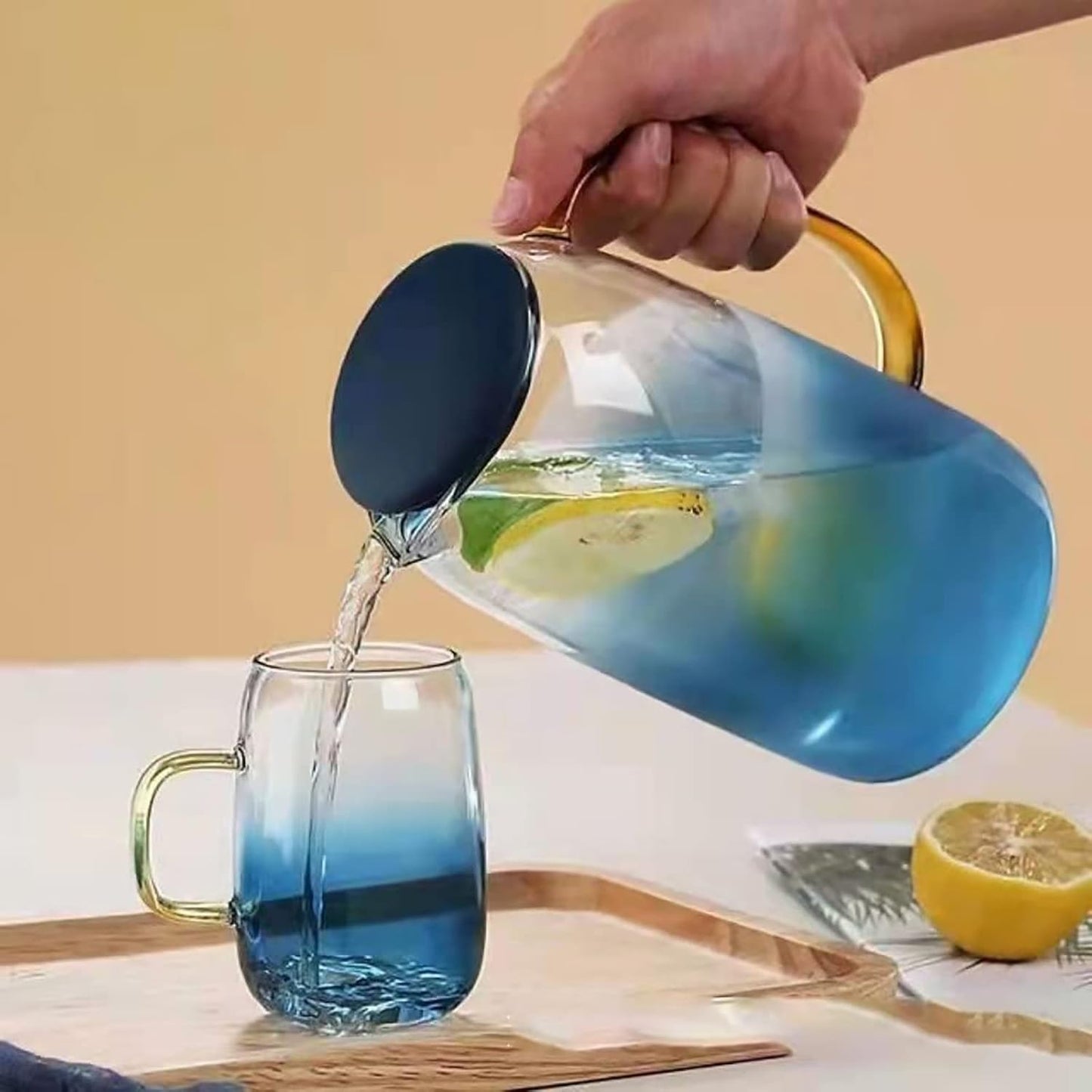 Élégance en Verre : Ensemble de Service avec Carafe et Verres Assortis (7 pièces)