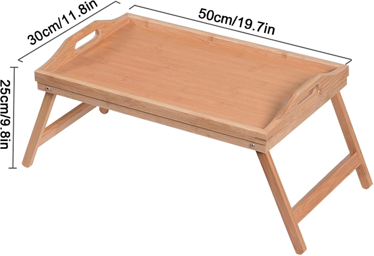 Plateau en bois de bambou Vivana avec pieds pliables