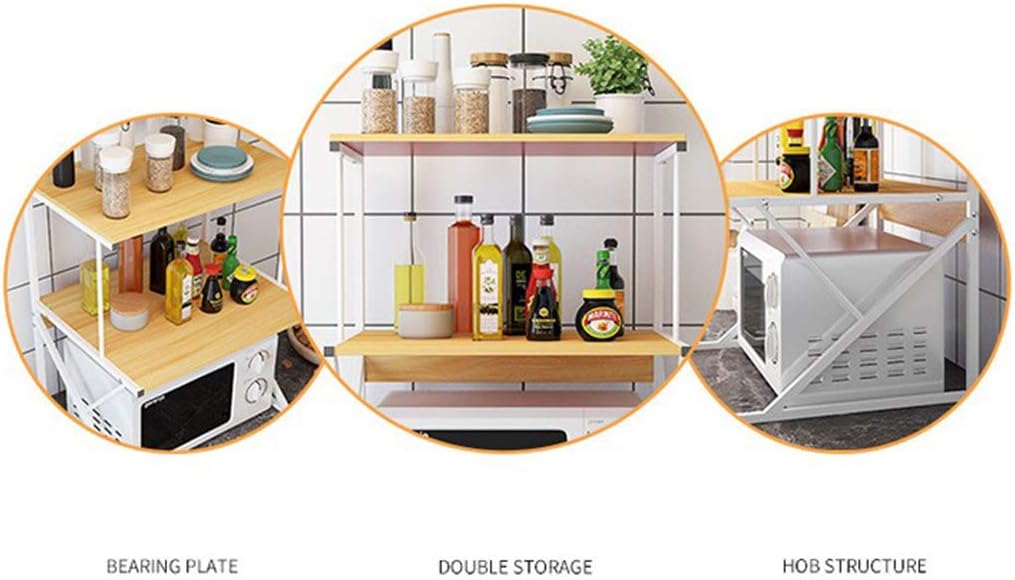 Étagère de Rangement en bois pour Micro-Ondes et épices