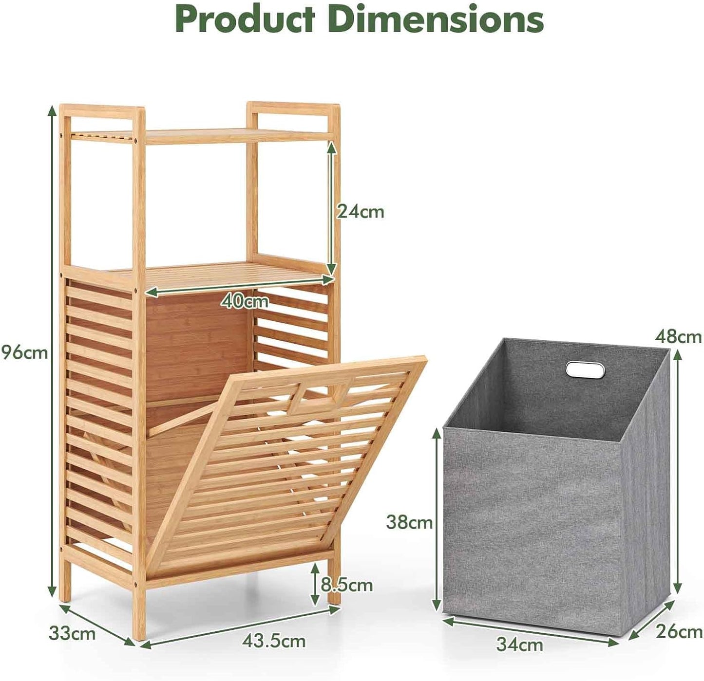 Panier à Linge en Bambou – Bac à Linge Élégant & Pliable pour Salle de Bain