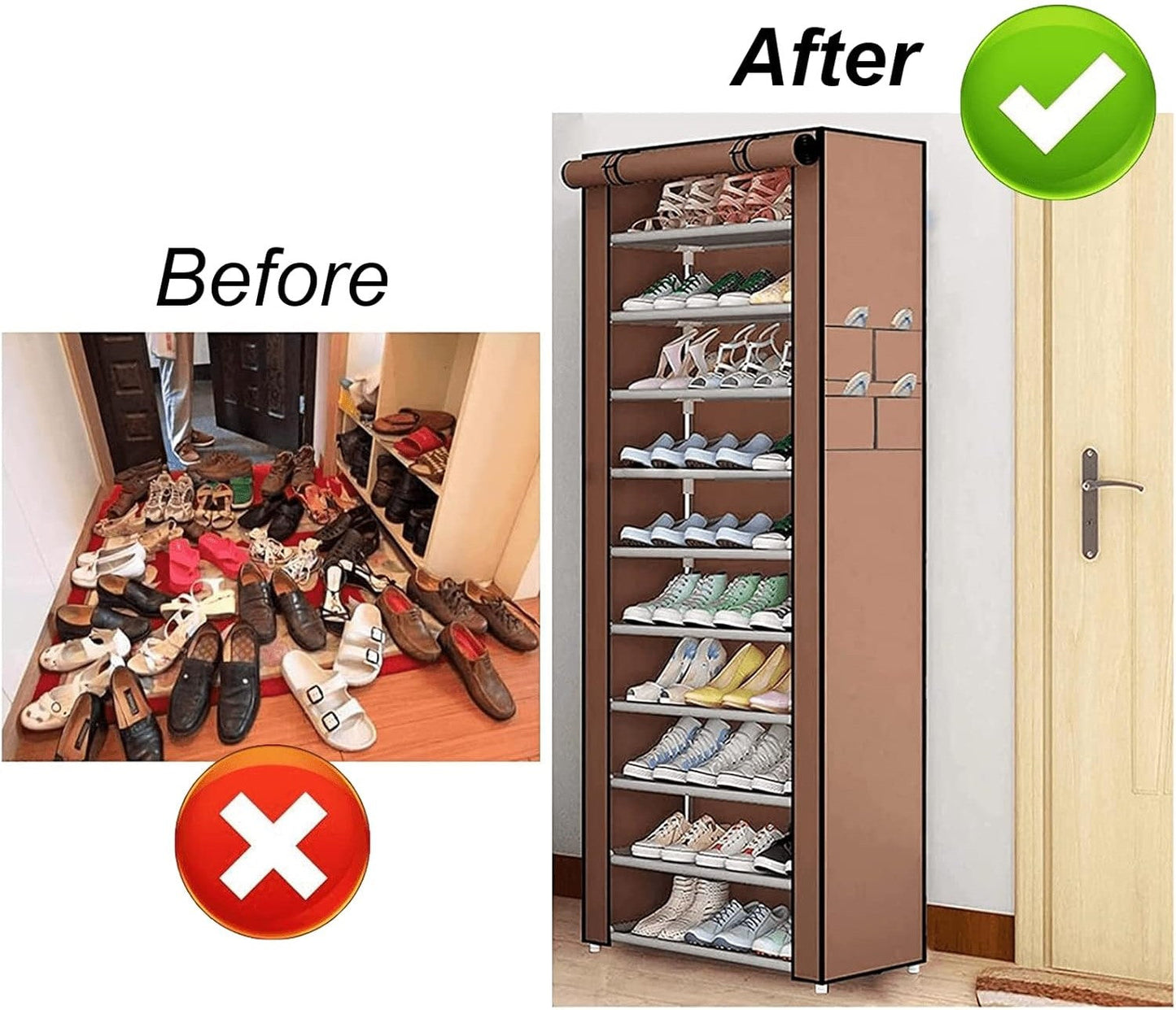 Meuble à chaussures simple à 10 niveaux