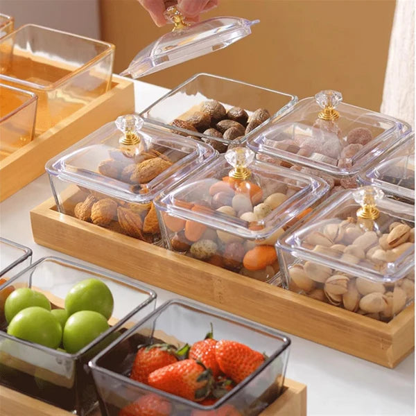 Bols de service à trempette vivana en verre avec couvercles