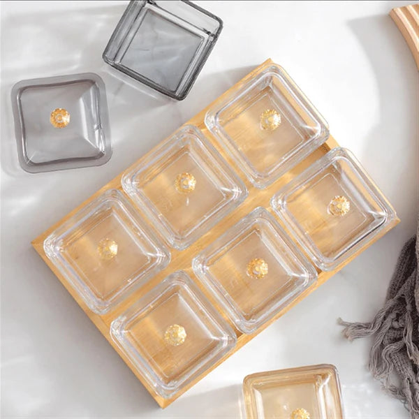 Bols de service à trempette vivana en verre avec couvercles