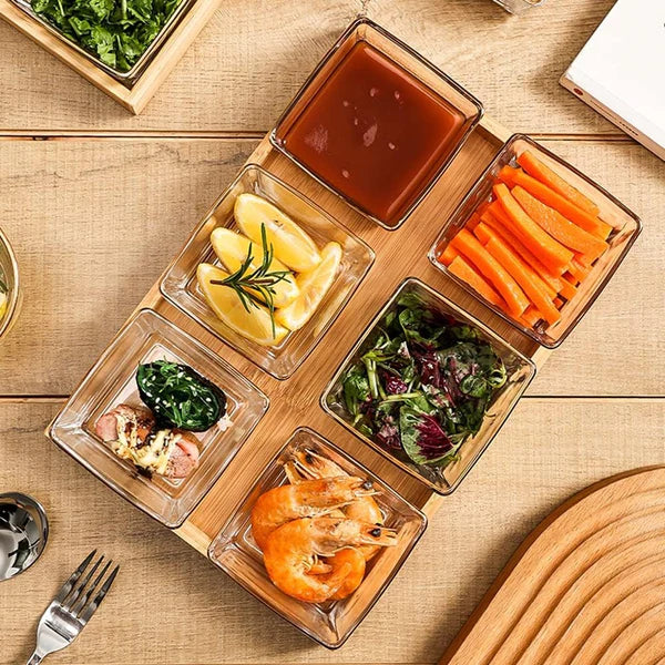 Bols de service à trempette vivana en verre avec couvercles