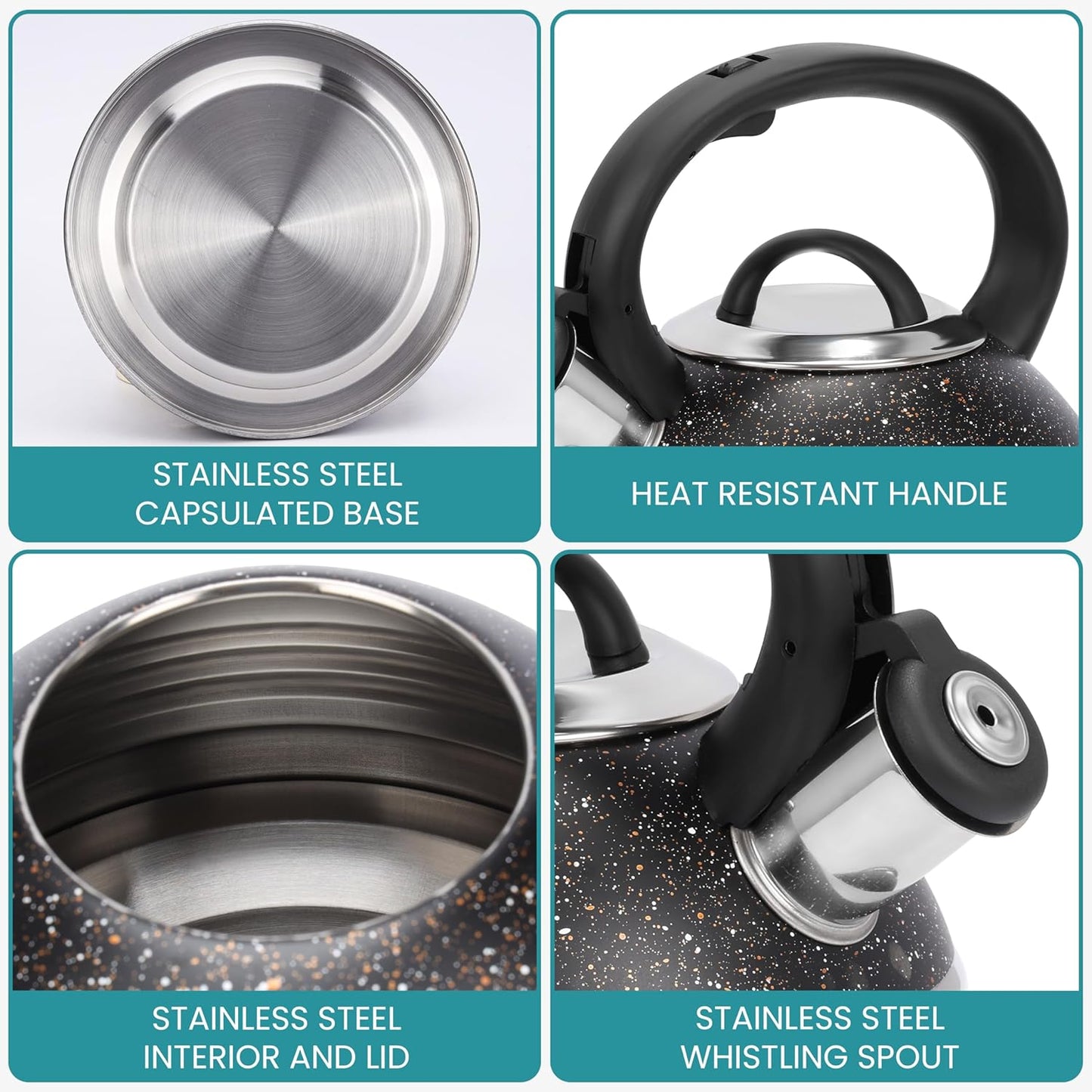 Bouilloire Sifflante Inox 3 L – Chauffe Rapide