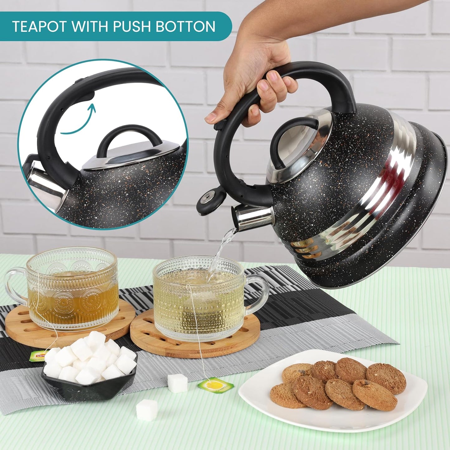 Bouilloire Sifflante Inox 3 L – Chauffe Rapide