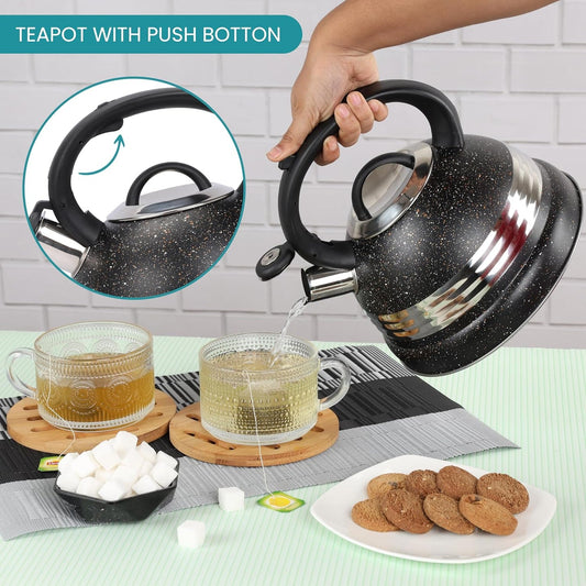 Bouilloire Sifflante Inox 3 L – Chauffe Rapide