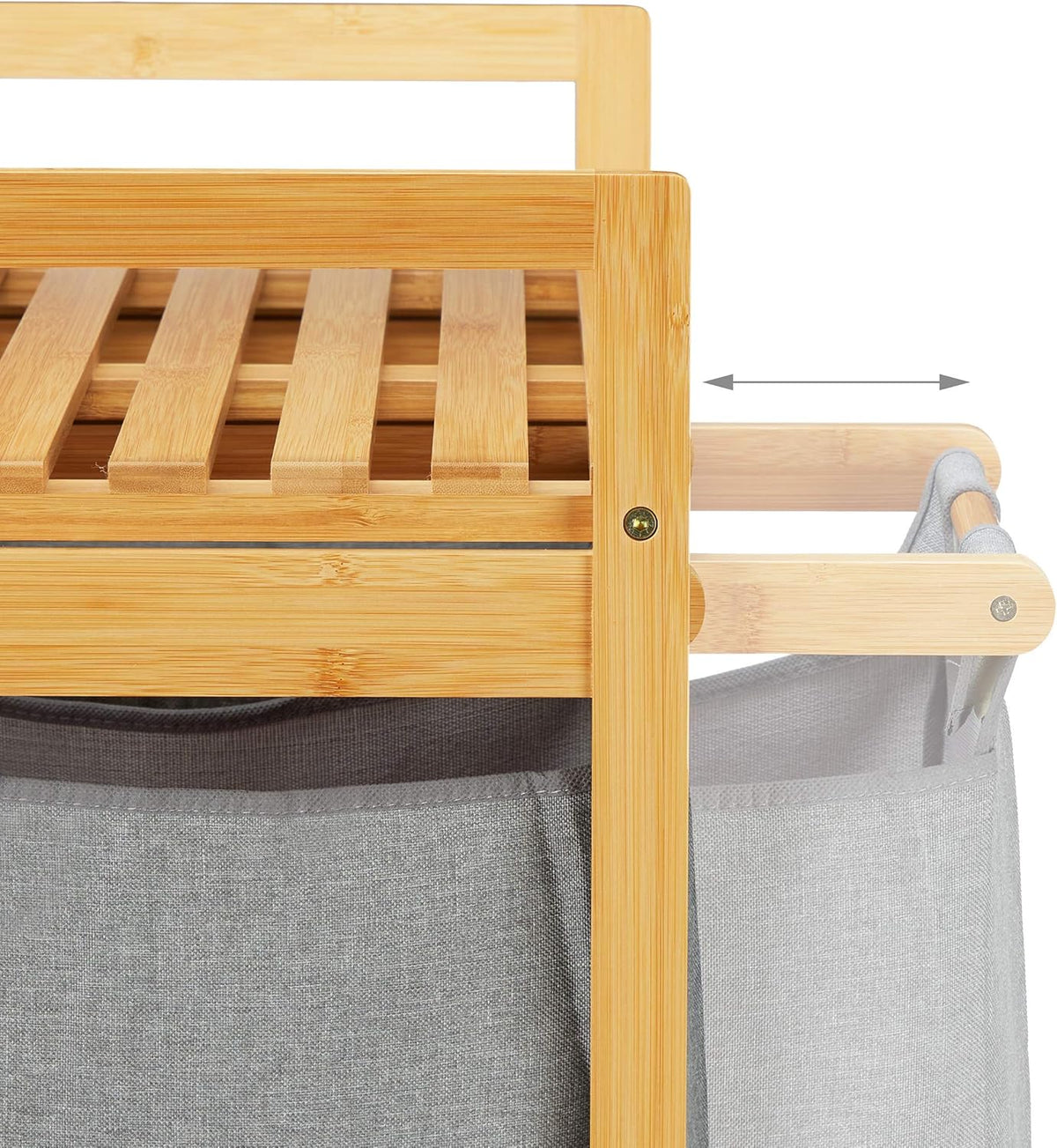 Panier à Linge Double Compartiment en Bambou