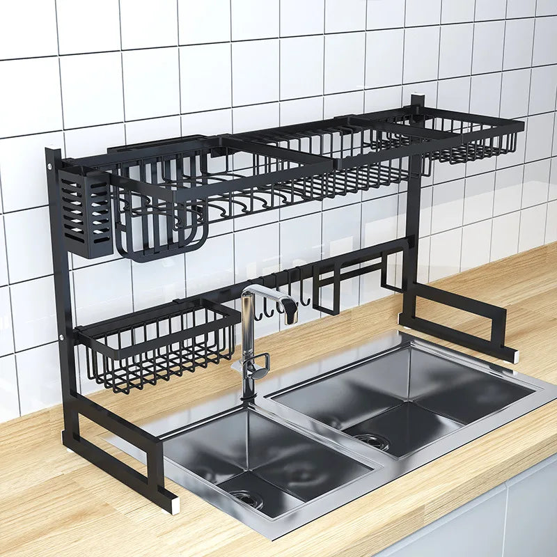 Égouttoir à vaisselle à 2 niveaux