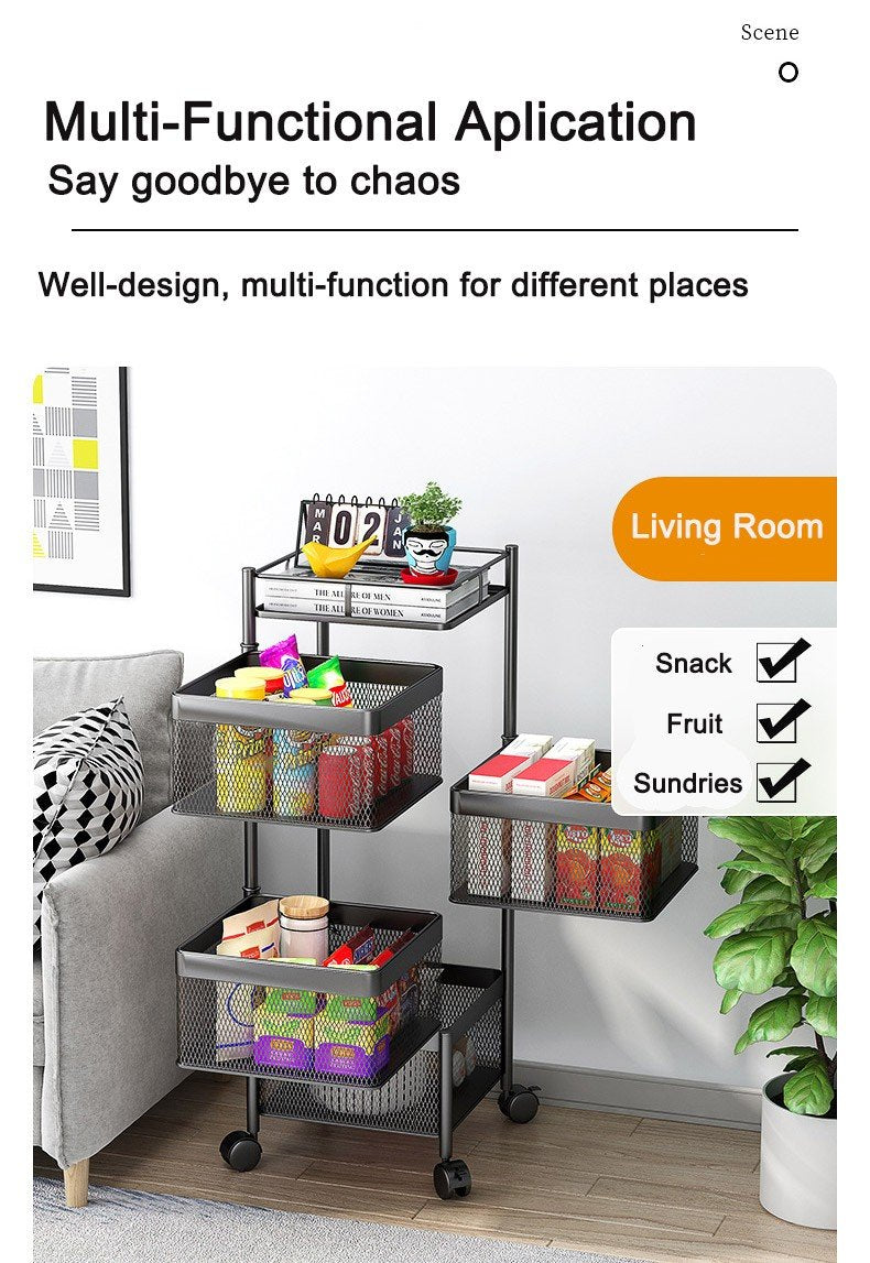 Panier De Rangement en Métal à 4 Niveaux