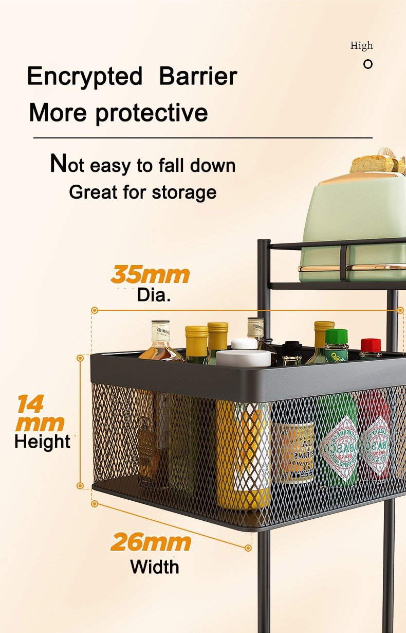 Panier De Rangement en Métal à 4 Niveaux