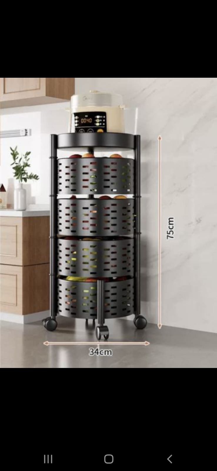 Panier De Rangement en Métal à 4 Niveaux