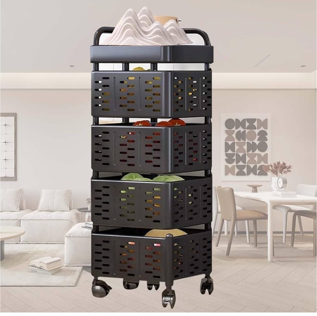 Panier De Rangement en Métal à 4 Niveaux