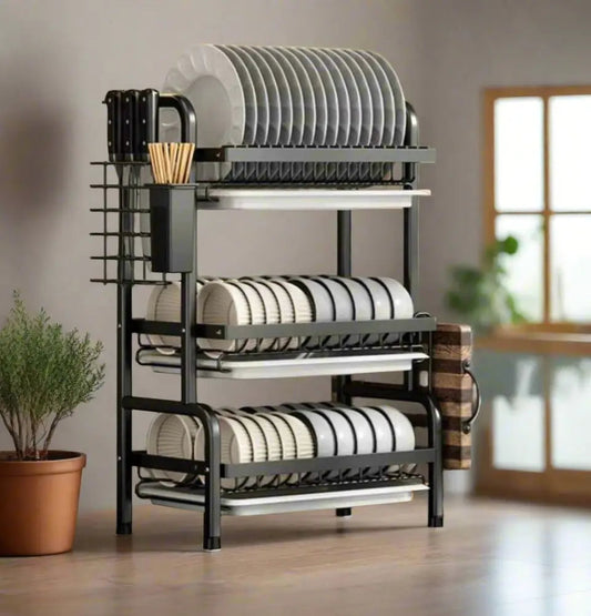 Étagères de Rangement pour Vaisselle et Vaisselle Égouttoirs Ménage Multifonctionnel