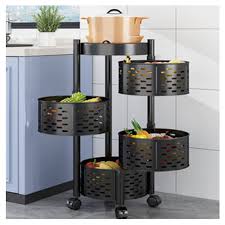 Panier De Rangement en Métal à 4 Niveaux