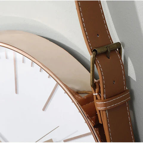 Horloge Suspendue en Similicuir – Déco Moderne et Sophistiquée