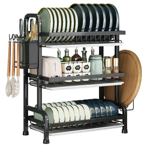Étagères de Rangement pour Vaisselle et Vaisselle Égouttoirs Ménage Multifonctionnel