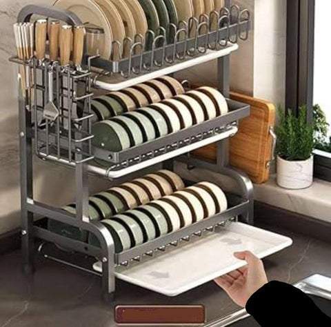 Étagères de Rangement pour Vaisselle et Vaisselle Égouttoirs Ménage Multifonctionnel