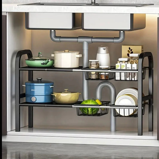Étagère extensible sous l'évier
