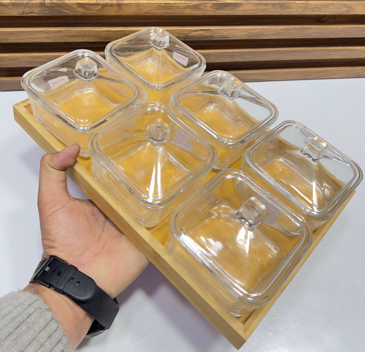 Bols de service à trempette vivana en verre avec couvercles