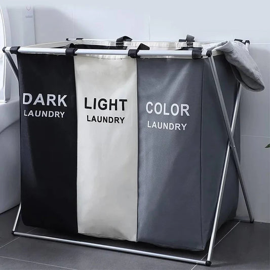 Panier de rangement pour vêtements sales organisateur pliable étanche à trois grilles